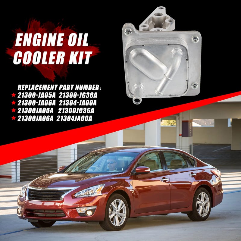 RANSOTO Engine Oil Cooler Kit with Gasket Compatible with 2007-2013 Nissan Altima 2008-2013 Rogue 2007-2011 Sentra L4 2.5L Replaces 21300-JA06A 21304-JA00A 918-402 - Image 4